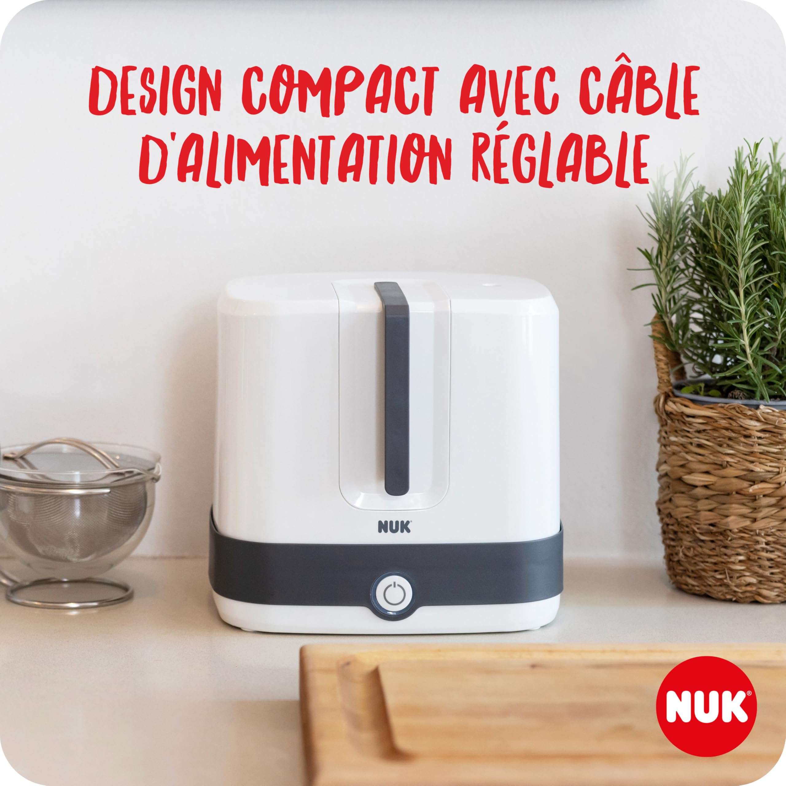 NUK Vario Express Stérilisateur de Biberons | Arrêt Automatique | Jusqu'à 6 Bouteilles + Accessoires en 6 Min
