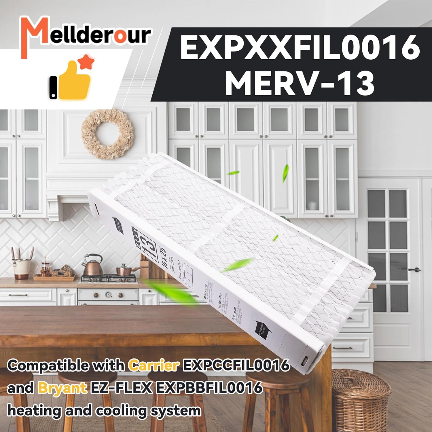 EXPXXFIL0016 16x25 Merv-13 Filter Media Compatible with Bryant/Carrier EZ-FLEX EXPXXFIL0016 heating and cooling system, EXPXXFIL0016 16x25 Filters Replacement.Replace# EXPXXFIL0016, 2Pcs image 5 of 6 B0DSC4FLJ3