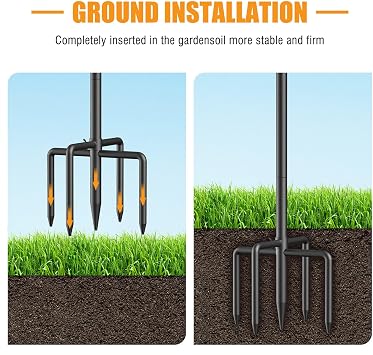 Relx Bird Feeder Pole - Adjustable Double Shepherds Hooks for Bird Feeder with 5 Prong Base - 76 Inch Heavy Duty Shepherds Hooks for Outdoor,Hanging Garden Plant,Solar Light Lanterns
