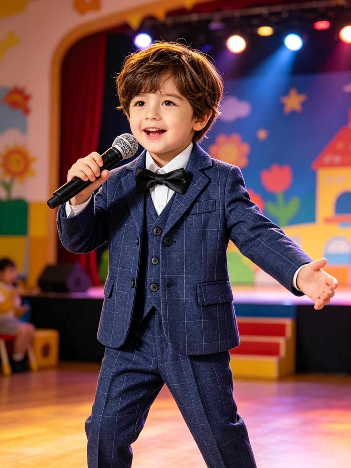 Toddler Suits Little Boys Wedding Baptism Outfit Pinstripe Formal Dresswear