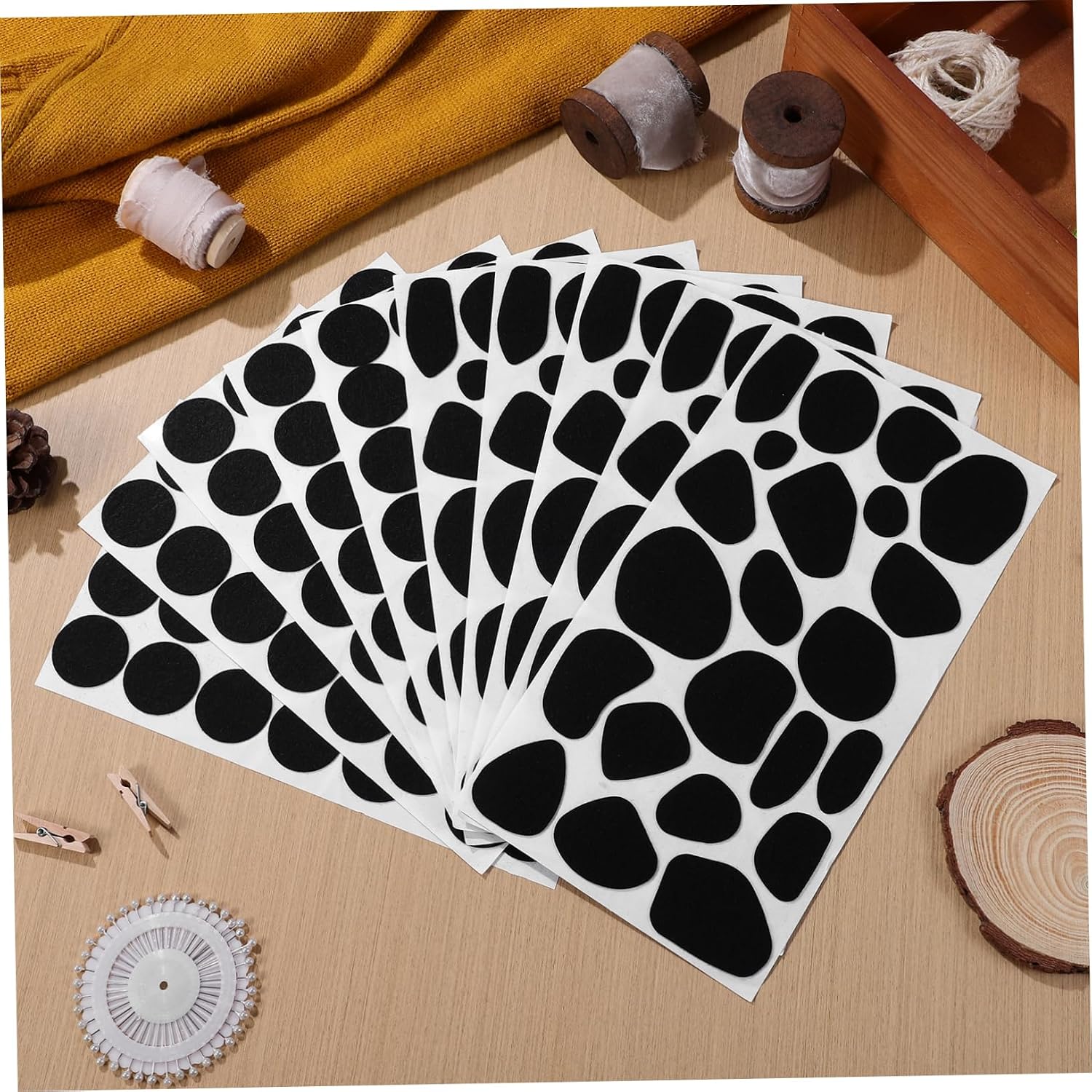 10sheets Felt Sticker Dots Adhesive Felt Pads for Clothing Patches DIY Decorative Stickers Gentle Skin Material
