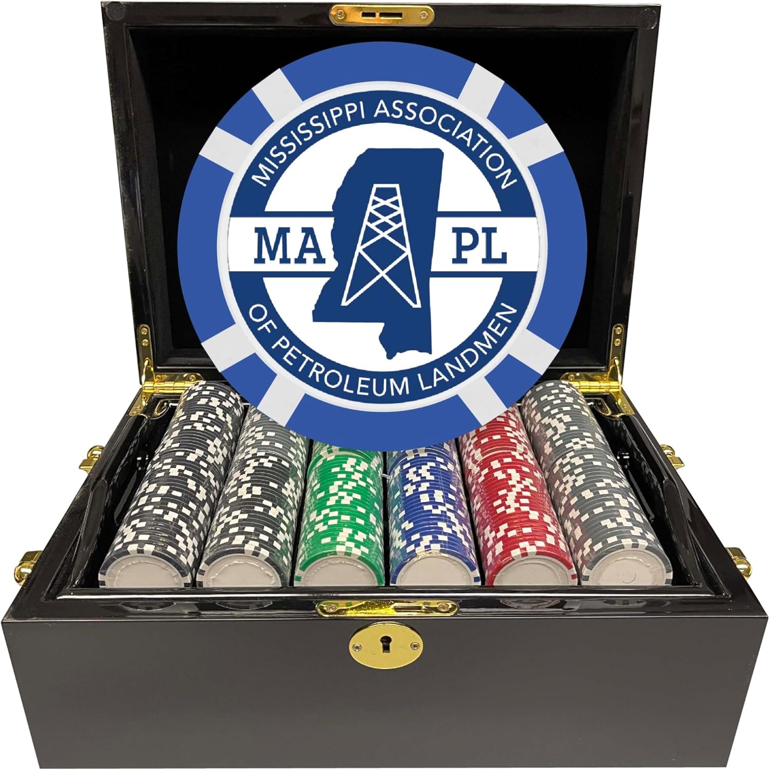 500 Ct. Luxury Black Mahogany Custom Poker Chip Set