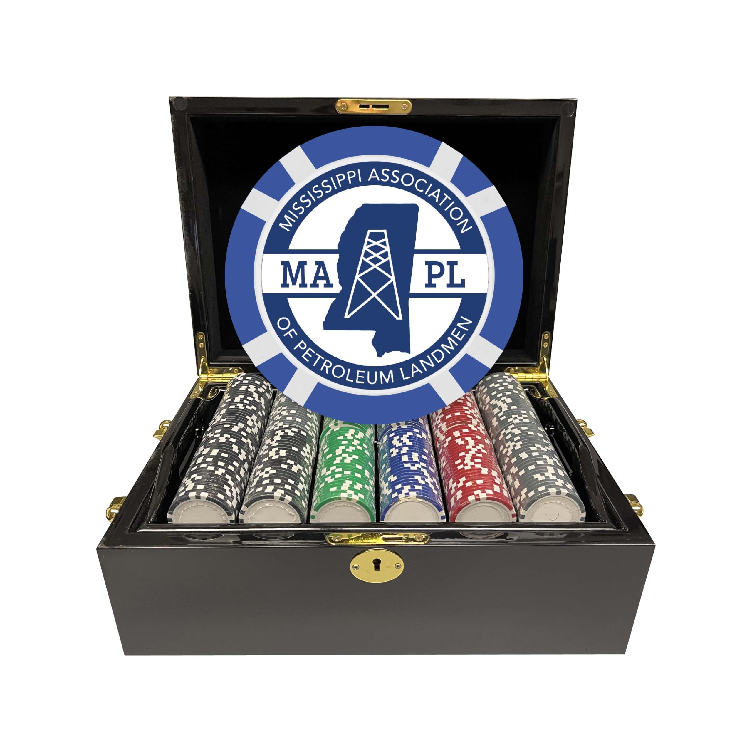 500 Ct. Luxury Black Mahogany Custom Poker Chip Set