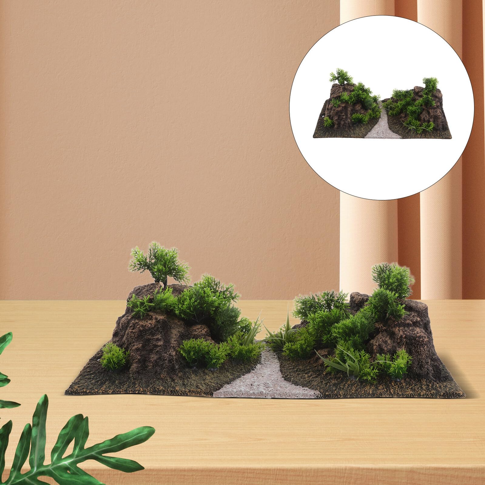Toyvian Aquarium Stein Ornament mit Baum Künstliche Felsen Landschaft Deko Kleines Versteck für Garnelen Betta Krebs Aquarium Fake Rocks für Naturnahe Aquariengestaltung