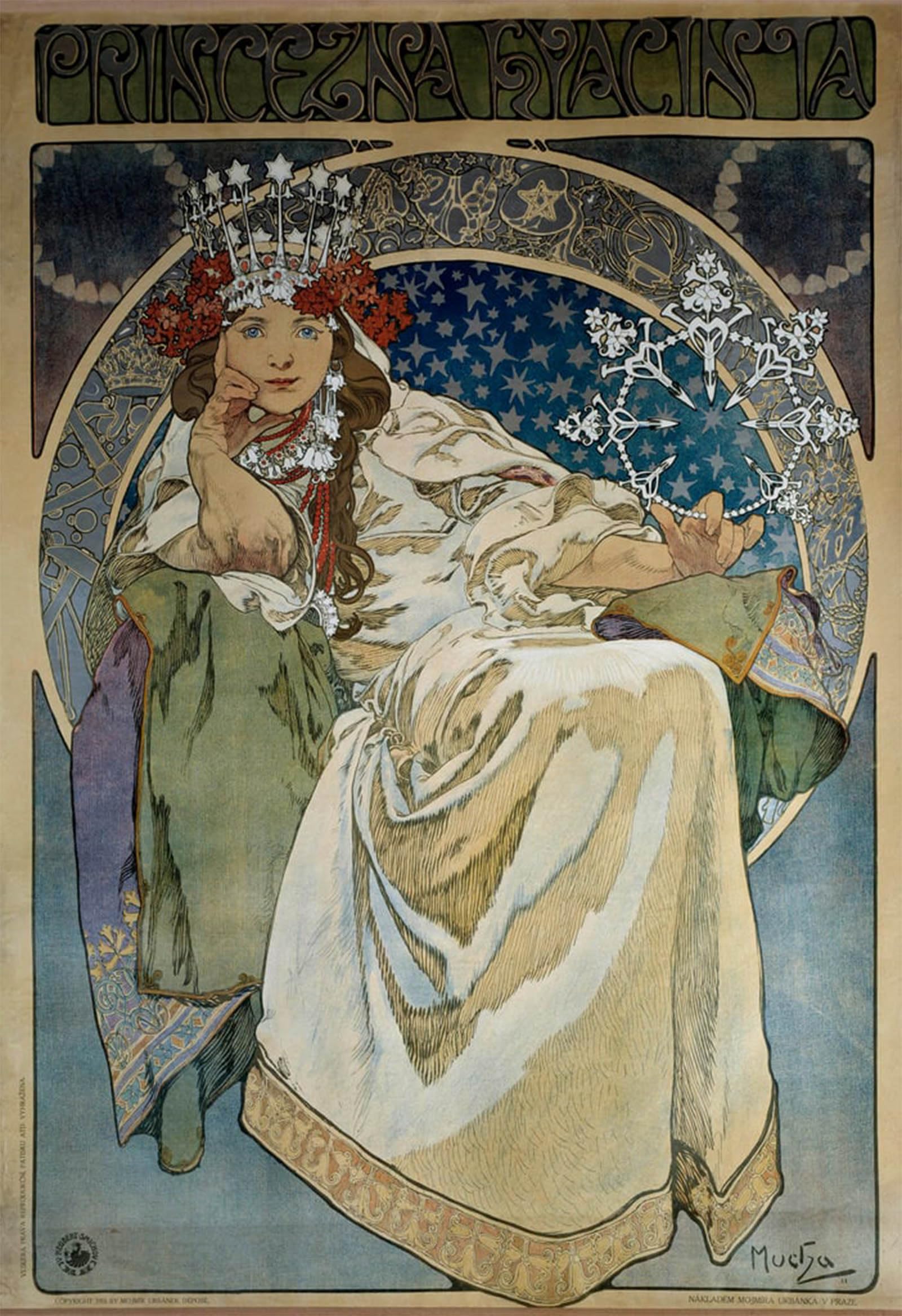 POSTERIIk Famous Modern Artwork Art Mural Stained Glass in Saint Guy Cathedral in Prague Czech Republi Photography by Alphonse Mucha Oil Paintings Pictures for Home Decor 60x90cm