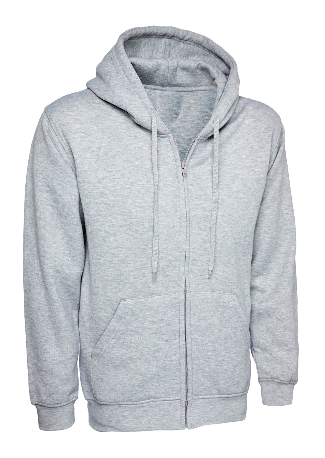 Ladies Zip-Up Hoodie Size 10 to 28 Plus Loose Fit Plain Hooded Sweatshirt NEW (UK 22-24, Grey)