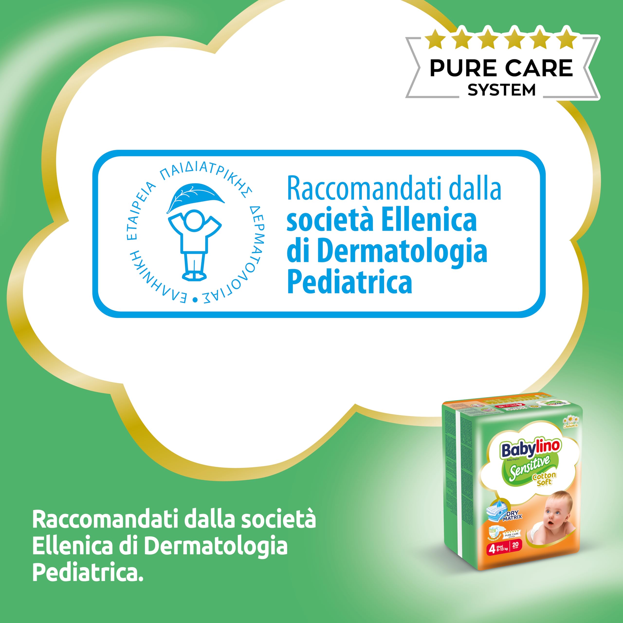 Babylino Sensitive Cotton Soft Pannolini Taglia 4 Maxi 8-13kg 150 Unità