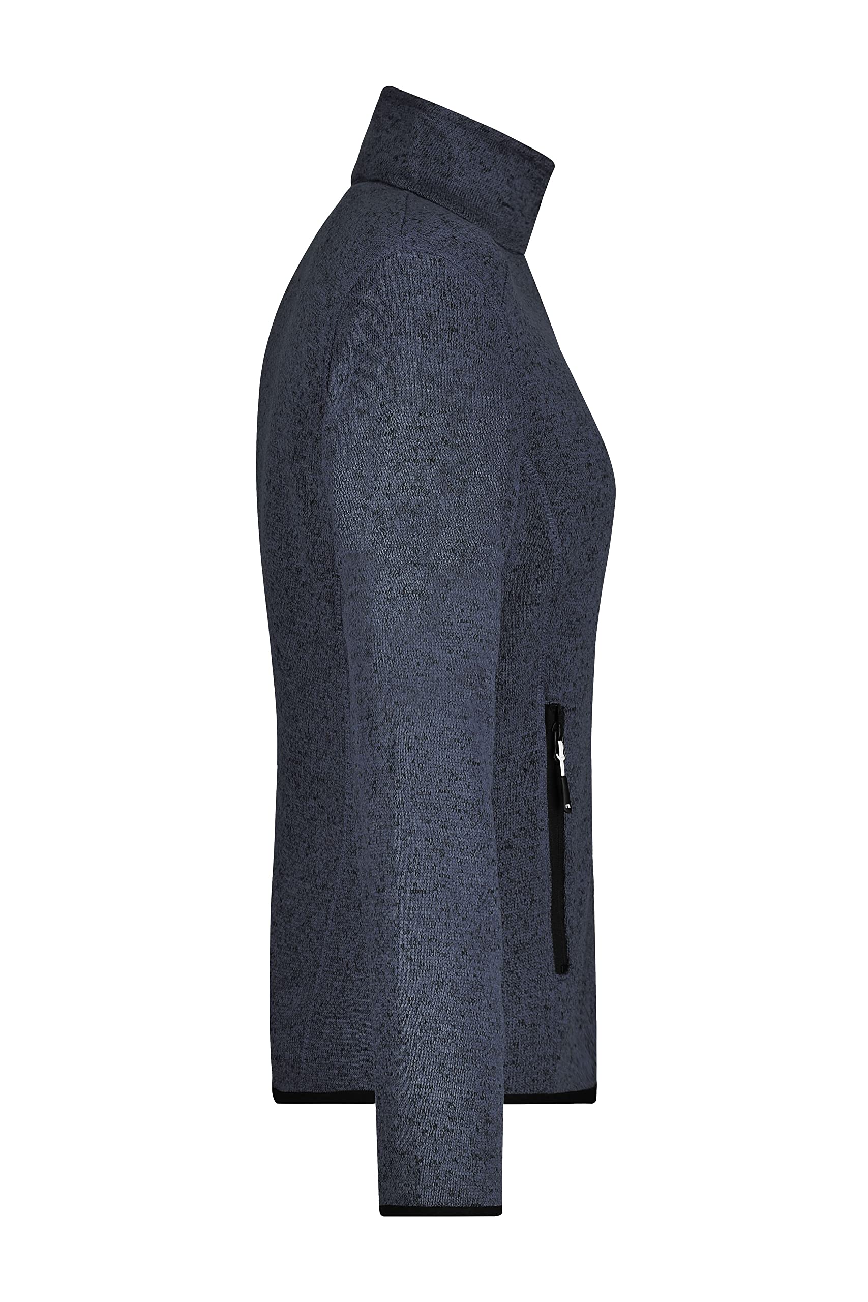 James & Nicholson Damen Fleece Strickjacke - Taillierte Jacke aus Strickfleece mit Stehkragen