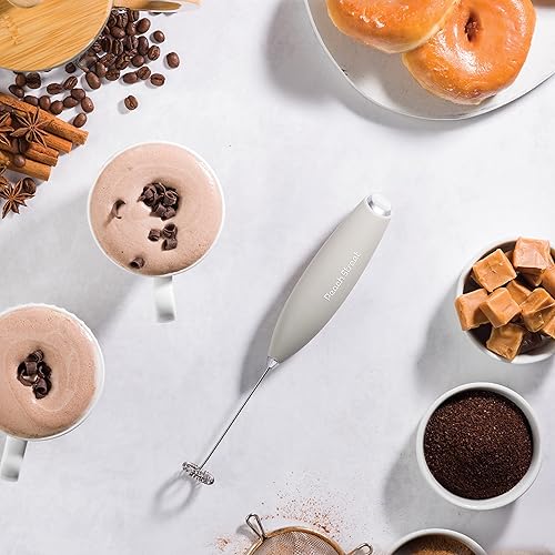 Miniatura 2 de Potente espumador de leche de mano mini espumador de leche funciona con pilas no incluidas mezclador de bebidas de acero inoxidable para café café