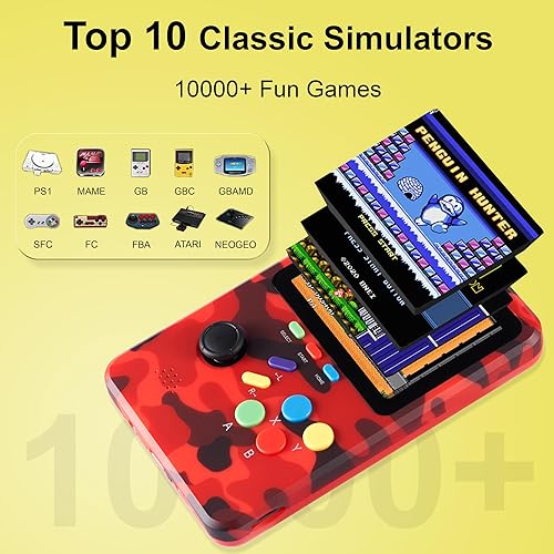 Miniatura 3 de WeLohas Consola de juegos retro, emulador clásico de 10, más de 10000 videojuegos divertidos precargados, juegos electrónicos 3D, tarjeta TF de 64