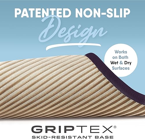 Miniatura 5 de MICRODRY Alfombra de baño CoreTex de espuma viscoelástica de secado rápido, con base antideslizante GripTex, ultra absorbente, cómoda, suave, de