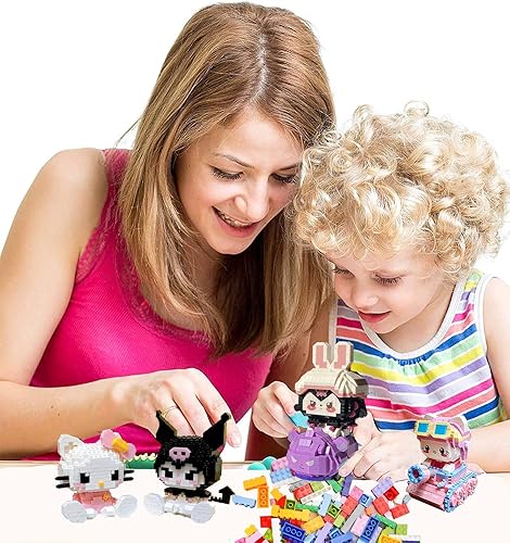 Miniatura 6 de RajoNN Lindos bloques de construcción de dibujos animados, accesorios de escritorio, decoración de habitación, kit de modelo de bloque Kawaii para