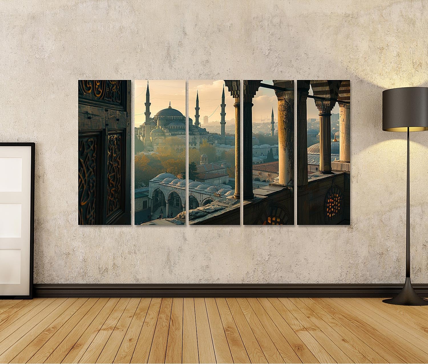islandburner Bild auf Leinwand Morgenlicht auf der Sultan-Ahmed-Moschee Istanbul für Wohnzimmer Kunstliebhaber Kunstgalerie Bilder Wandbilder Poster