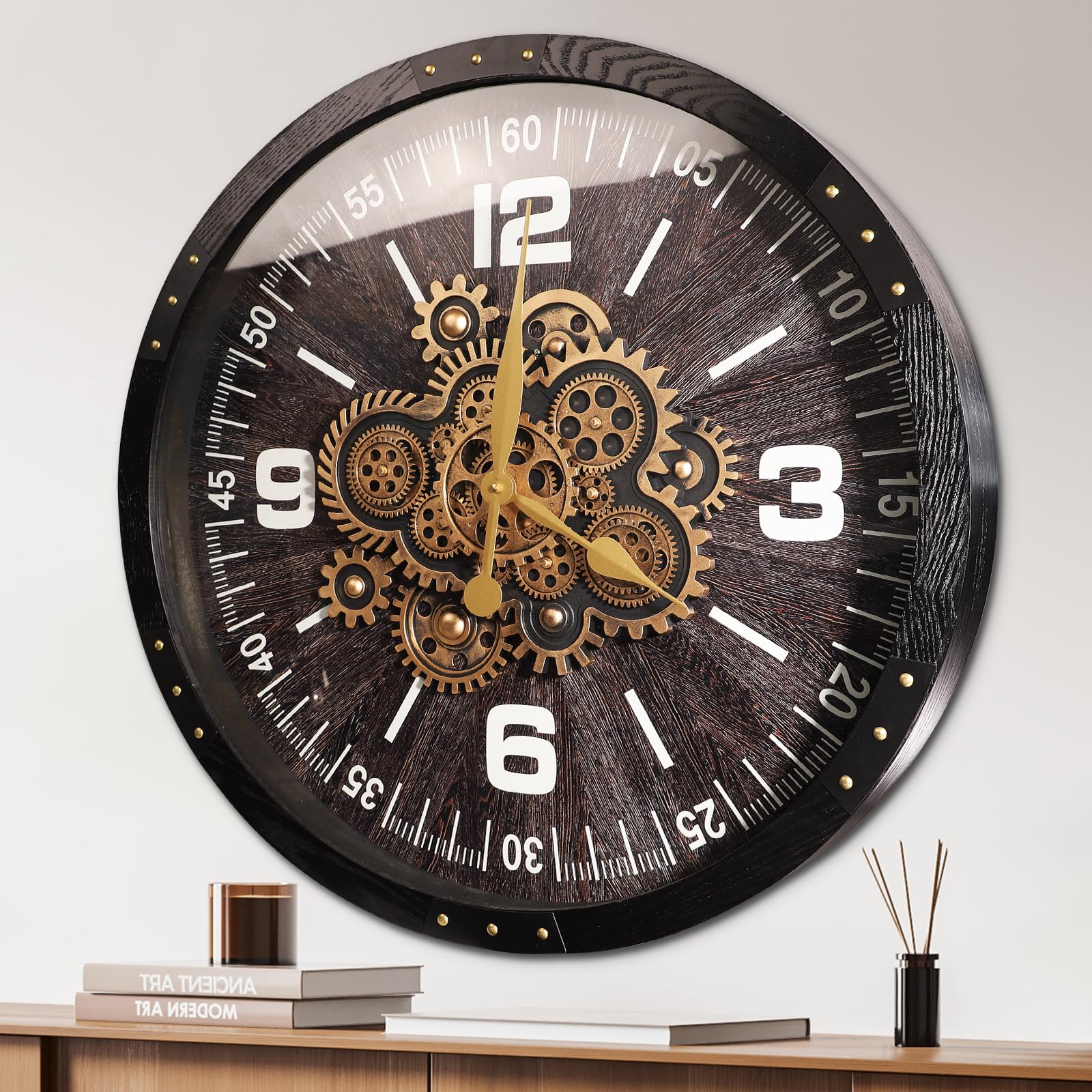Large Moving Gears Clock