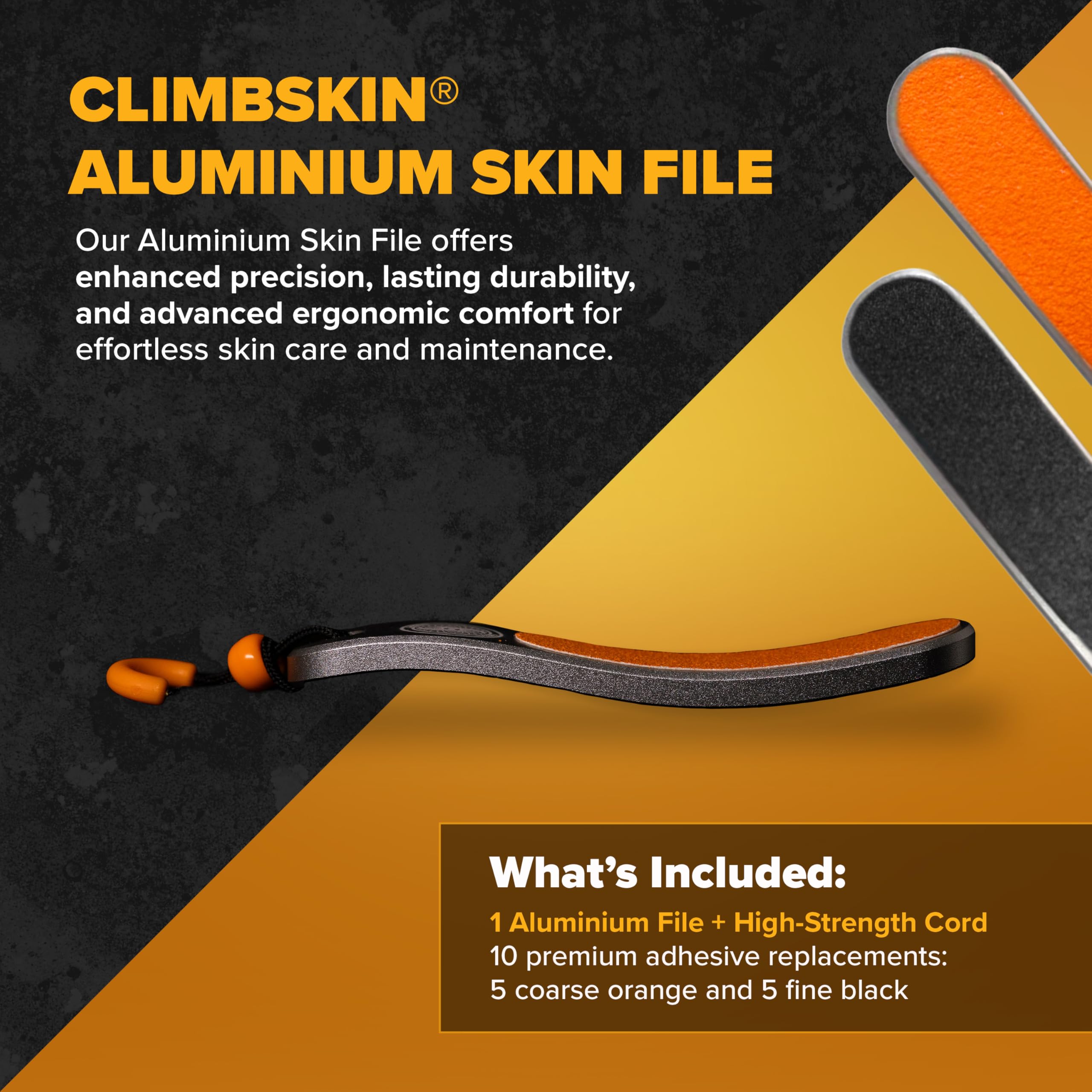Lima de Aluminio Profesional Climbskin con 10 Recambios Ergonómica para Callos y Durezas