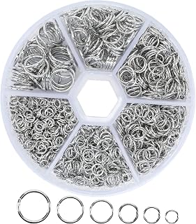 1000Pcs O Ring Connectors Metal Open Jump Rings Set 304 Stainless-Steel Jump Rings for Jewelry Making Connectors (4mm 5mm 6mm 7mm 8mm 10mm)