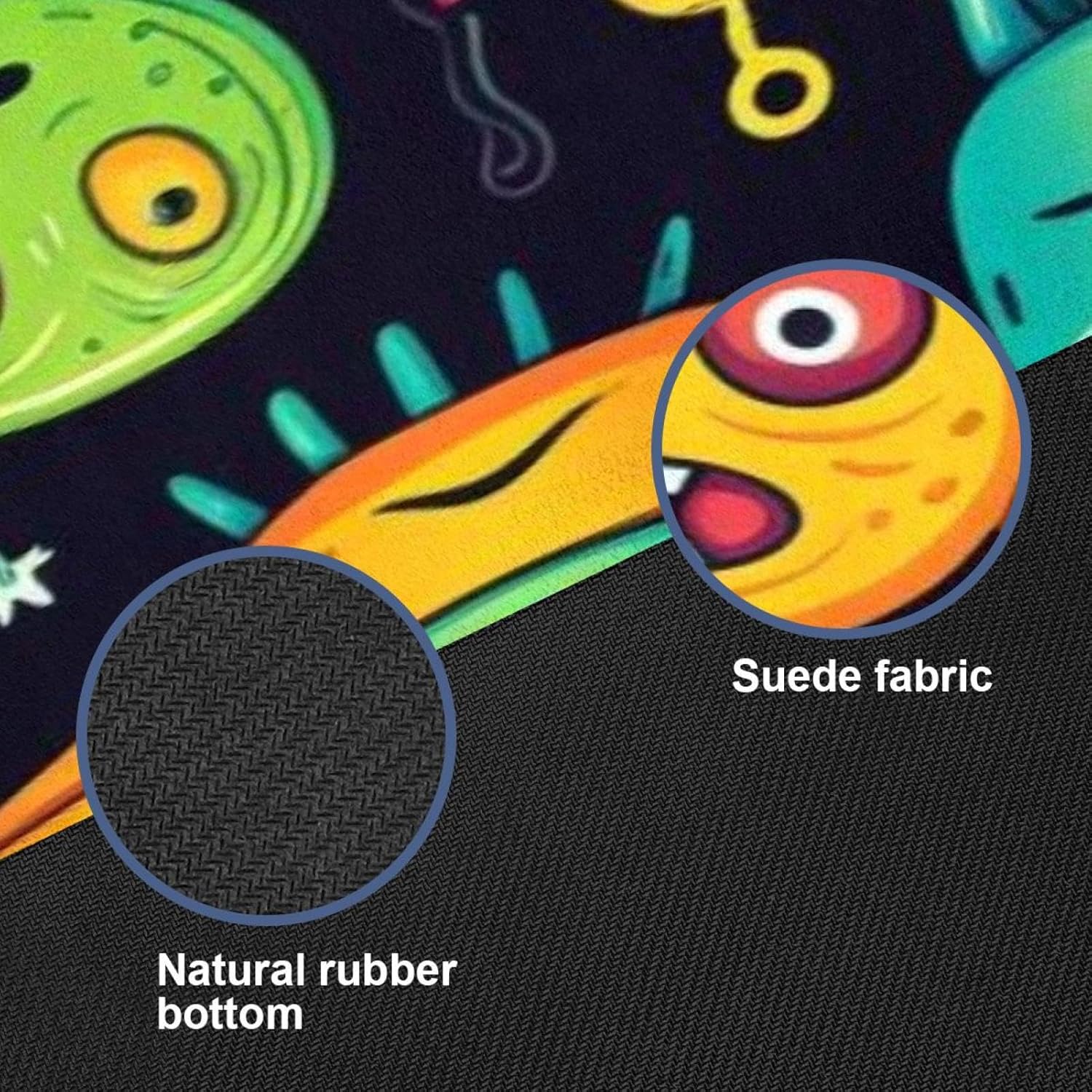 Yoga Towel, Outer Space Alien Pattern Non Slip Sweat Absorbent Hot Yoga Mat Towel for Hot Yoga, Pilates and Fitness - 72.8" x 26.8"