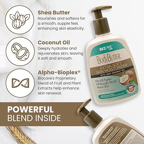Miniatura 10 de Biocare Labs - Crema corporal hidratante con aceite de coco 100% - Penetra y renueva profundamente la piel al instante - Loción diseñada para una