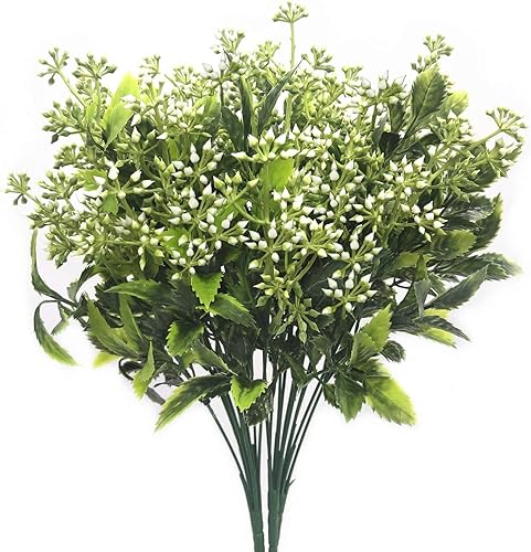 Miniatura 2 de Plantas artificiales, flores falsas, vegetación de plástico, arbustos de césped, arbustos para el hogar, jardín, cocina, sala de ventana al aire