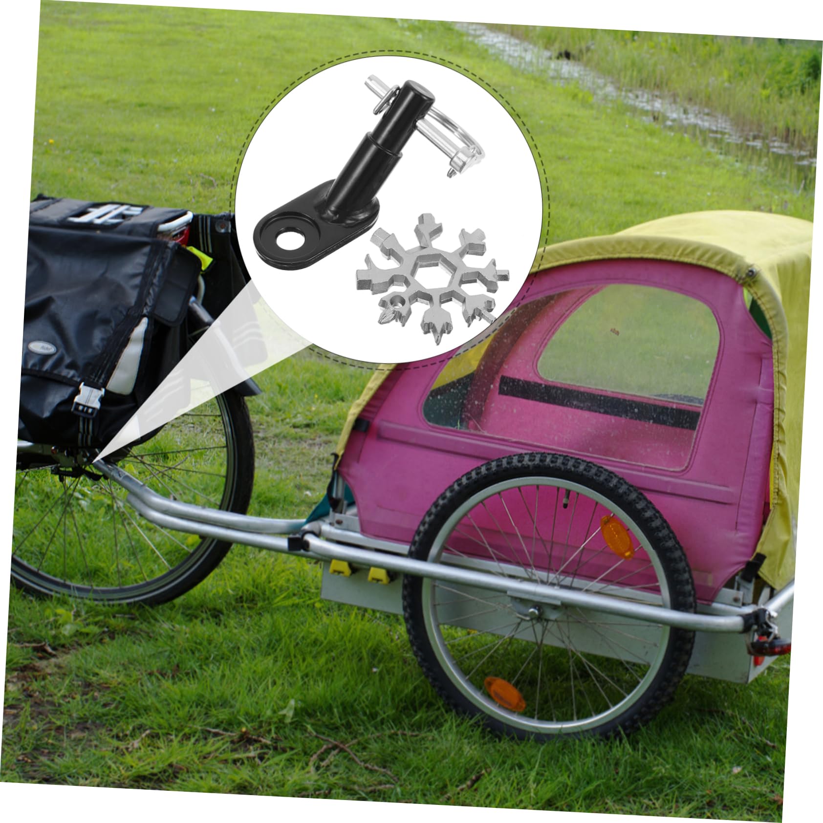 ifundom Zubehör für Fahrradanhänger Traktion Anhängerkupplung Anhänger für Fahrrad Anhang Kinderfahrradanhänger Befestigung für Fahrradanhänger Eisen Schwarz