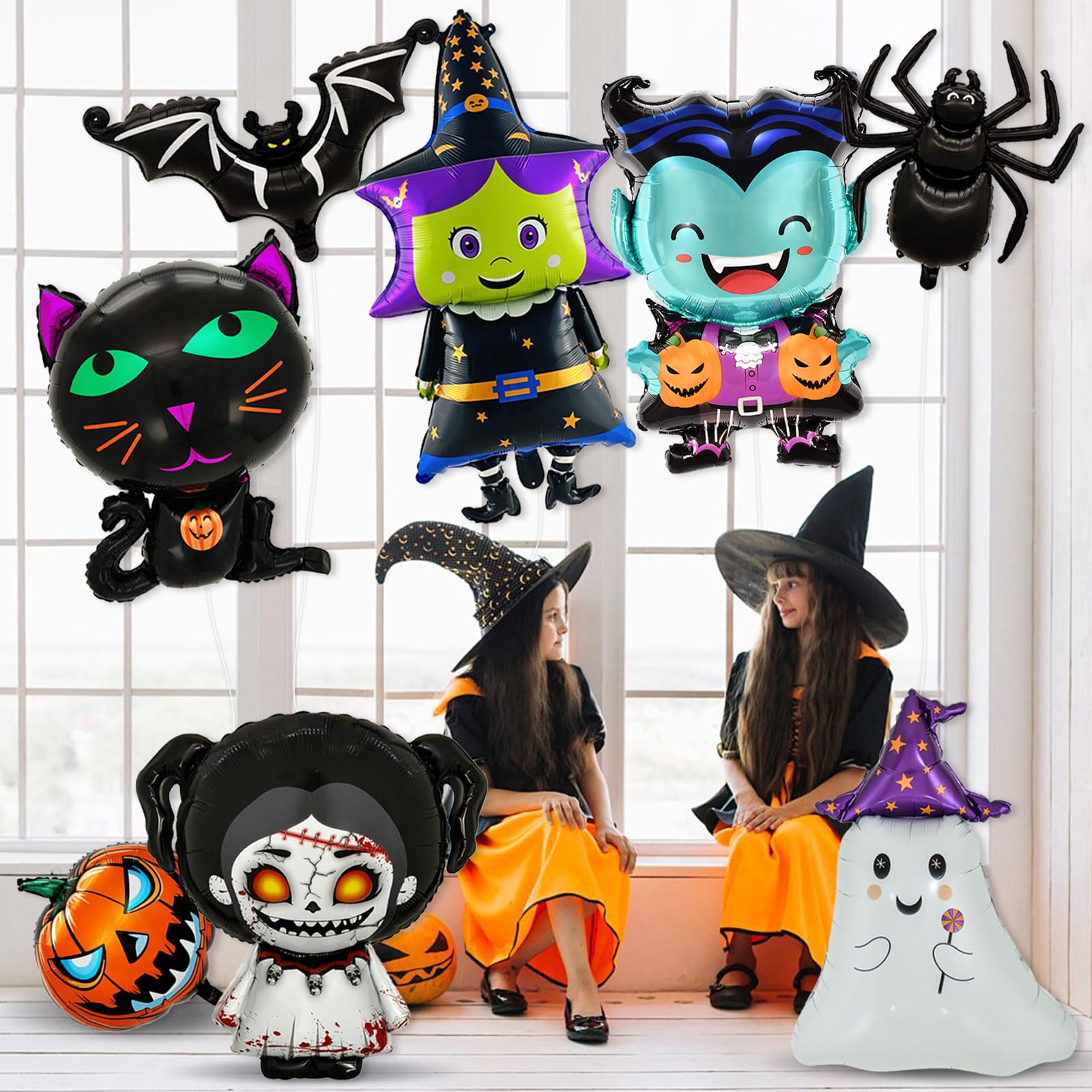 Lot De 9 Ballon De Halloween En Forme D'Araignées