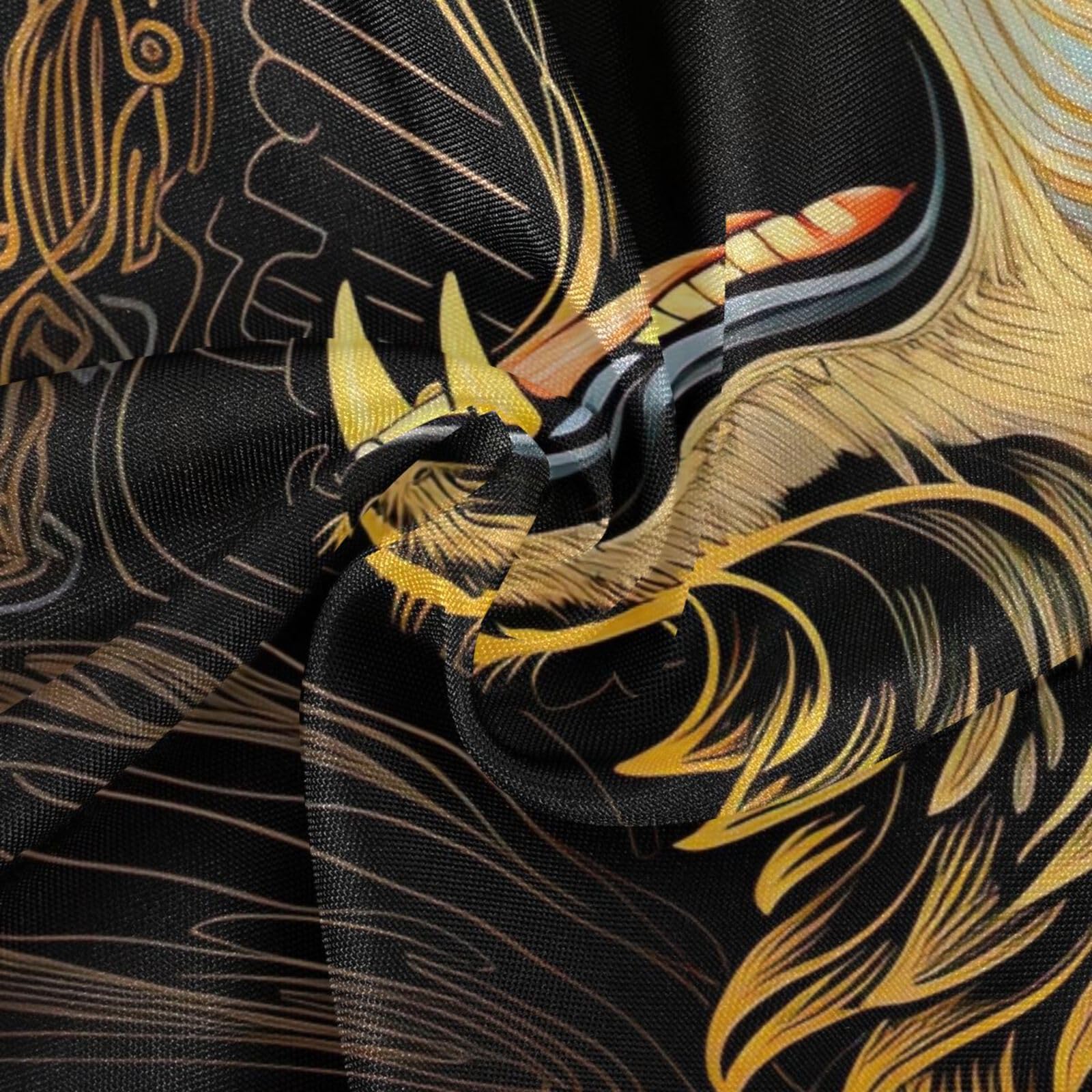 Wajiw 60 Inch Indoor Outdoor Round Tablecloth with Umbrella Hole and Zipper Waterproof Patio Table Cover for Camping Dining Room Party Outdoor Picnic,Wolf