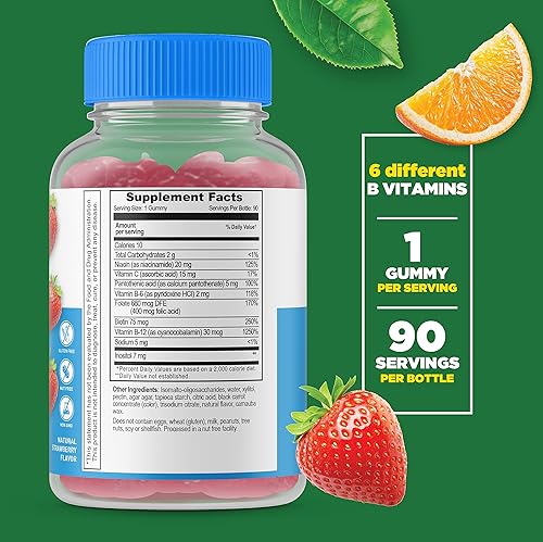Miniatura 3 de Lifeable Multivitamínico sin azúcar para hombre + complejo B, paquete de gomitas  Gran sabor, suplemento vitamínico, sin gluten, sin OMG, gomita