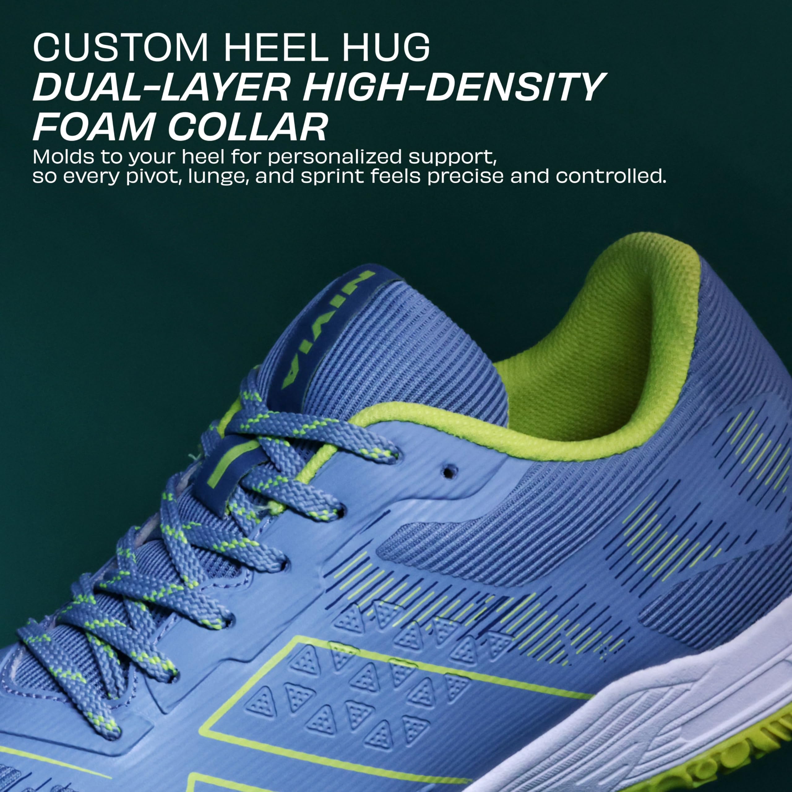 Nivia HY-Energy 2.0 Badminton Shoes for Men, Duofoam Cushion, Breathable Mesh, Ideal for Badminton, Volleyball, Squash, Table Tennis, Grey/Neon, UK08 4