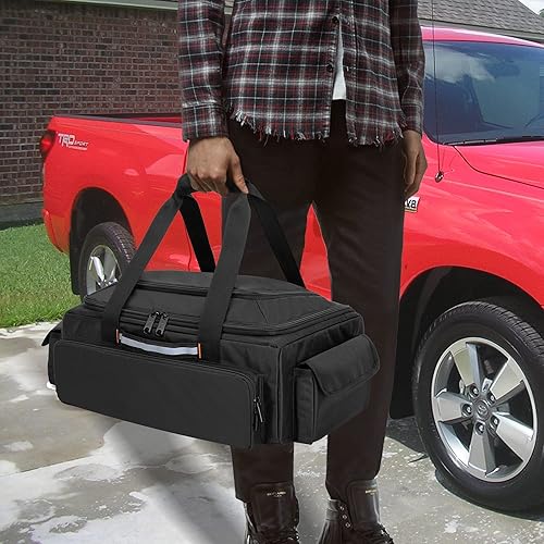 Miniatura 7 de samdew Bolsa de almacenamiento debajo del asiento, organizador de camión para asiento trasero para SuperCrew y Crew Cab, funda de almacenamiento de