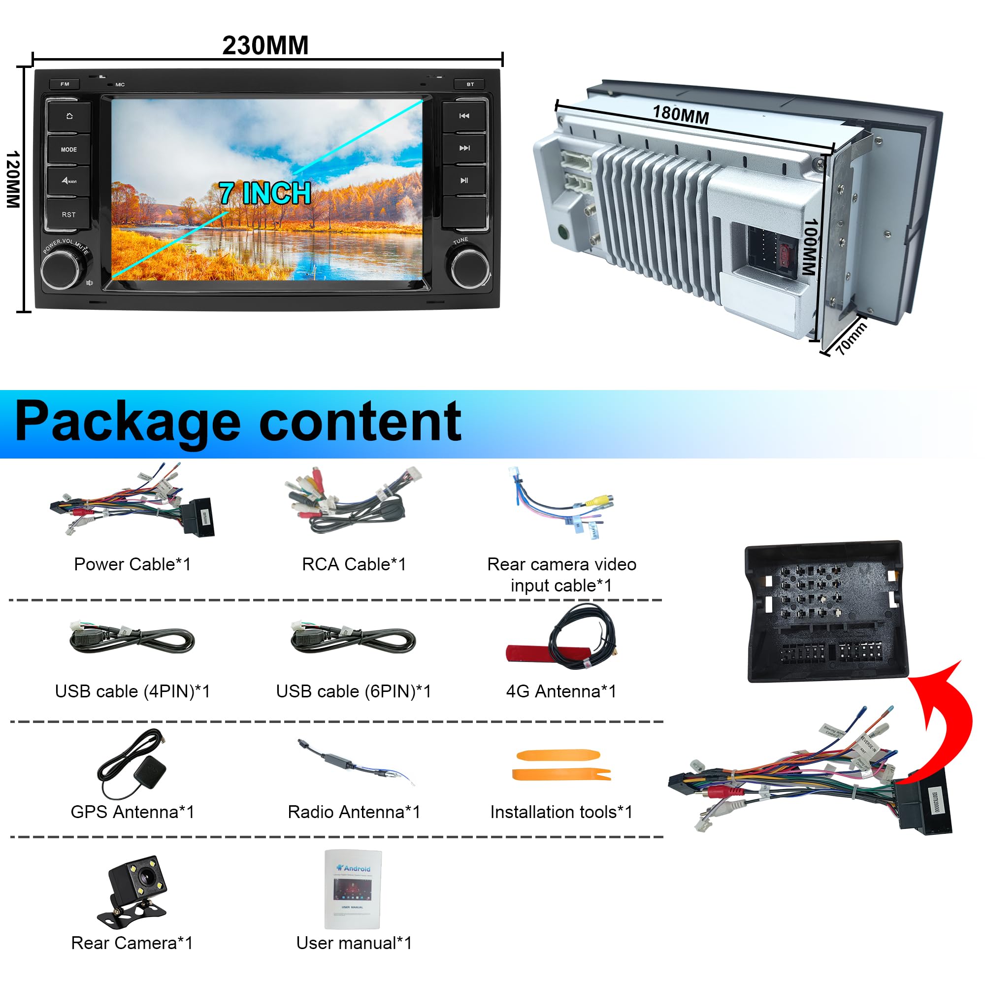 NHOPEEW Android Autoradio Für VW T5 - 9 Zoll Mit Carplay & Rückfahrkamera