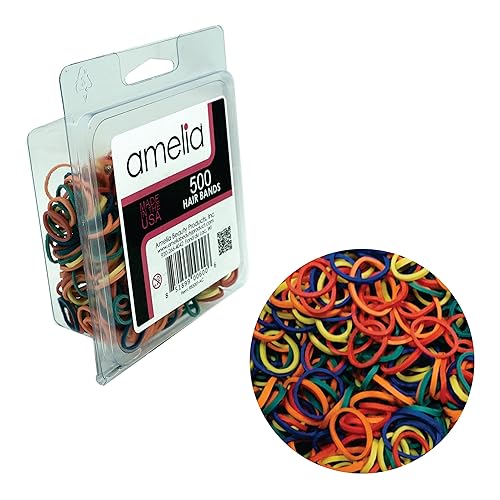 500unidades de gomitas en contenedor de rejillas para colas de caballo y trenzas., Colores Variados