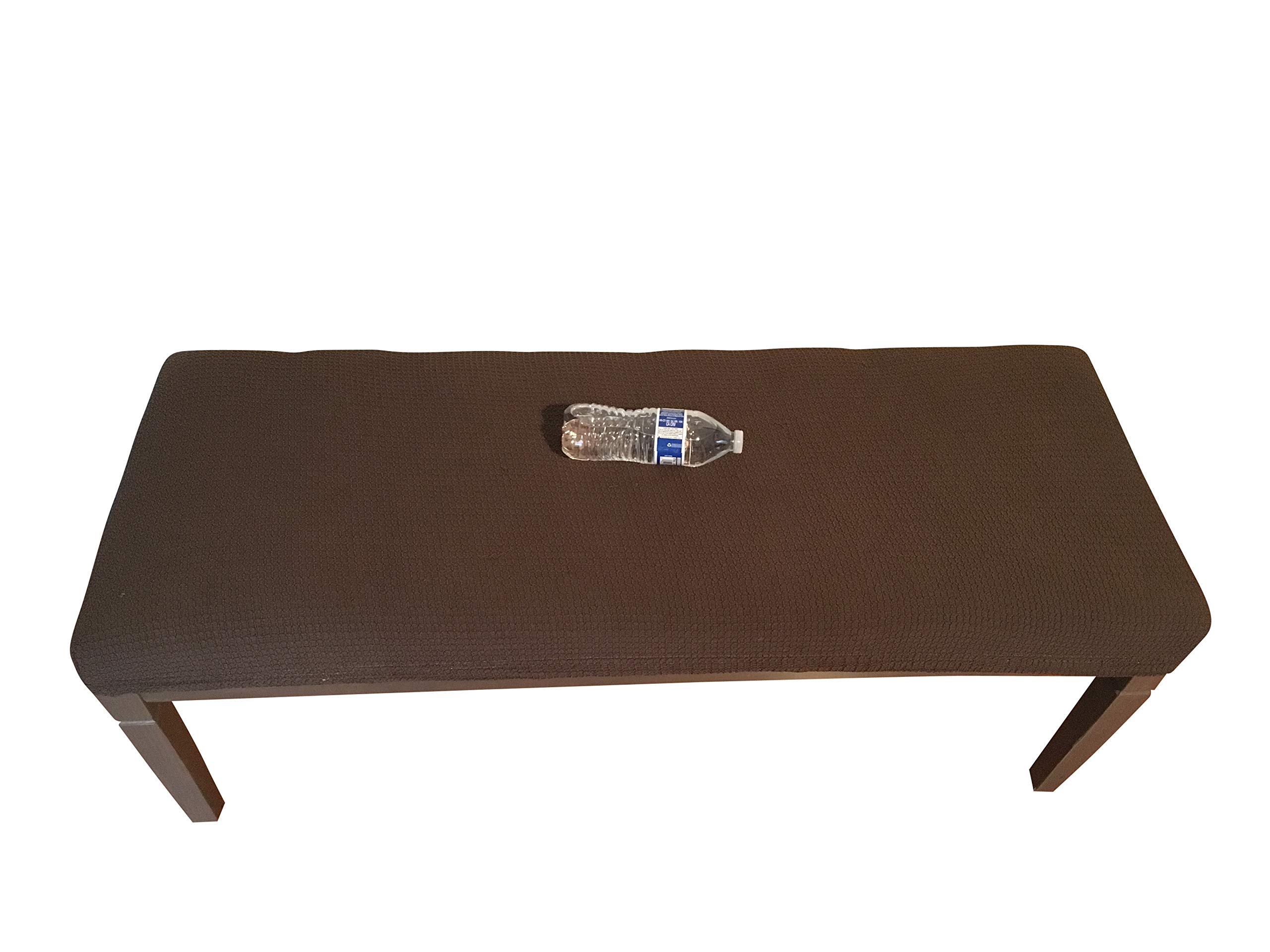 Qualitrusty Waterproof Dining Bench Protector - Perfect For Kids, Elderly, Restaurants, Dental Clinics, Party, Home - Machine Washable, Stretchy, Snugly Fit, Clean the Mess Easily (60x17, Faded Brown)