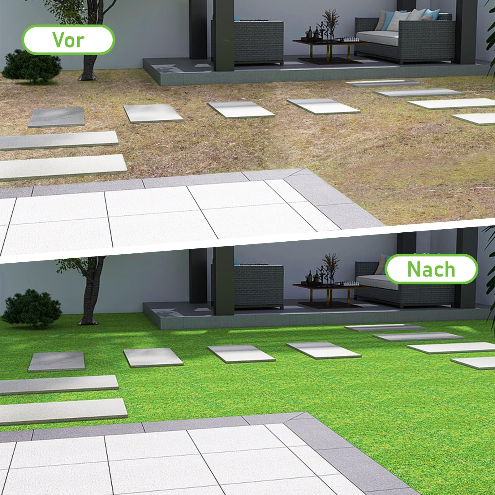bimiti Tapis de gazon artificiel 200 x 300 cm - Au mètre - Résistant aux intempéries - Pour balcon, terrasse et jardin