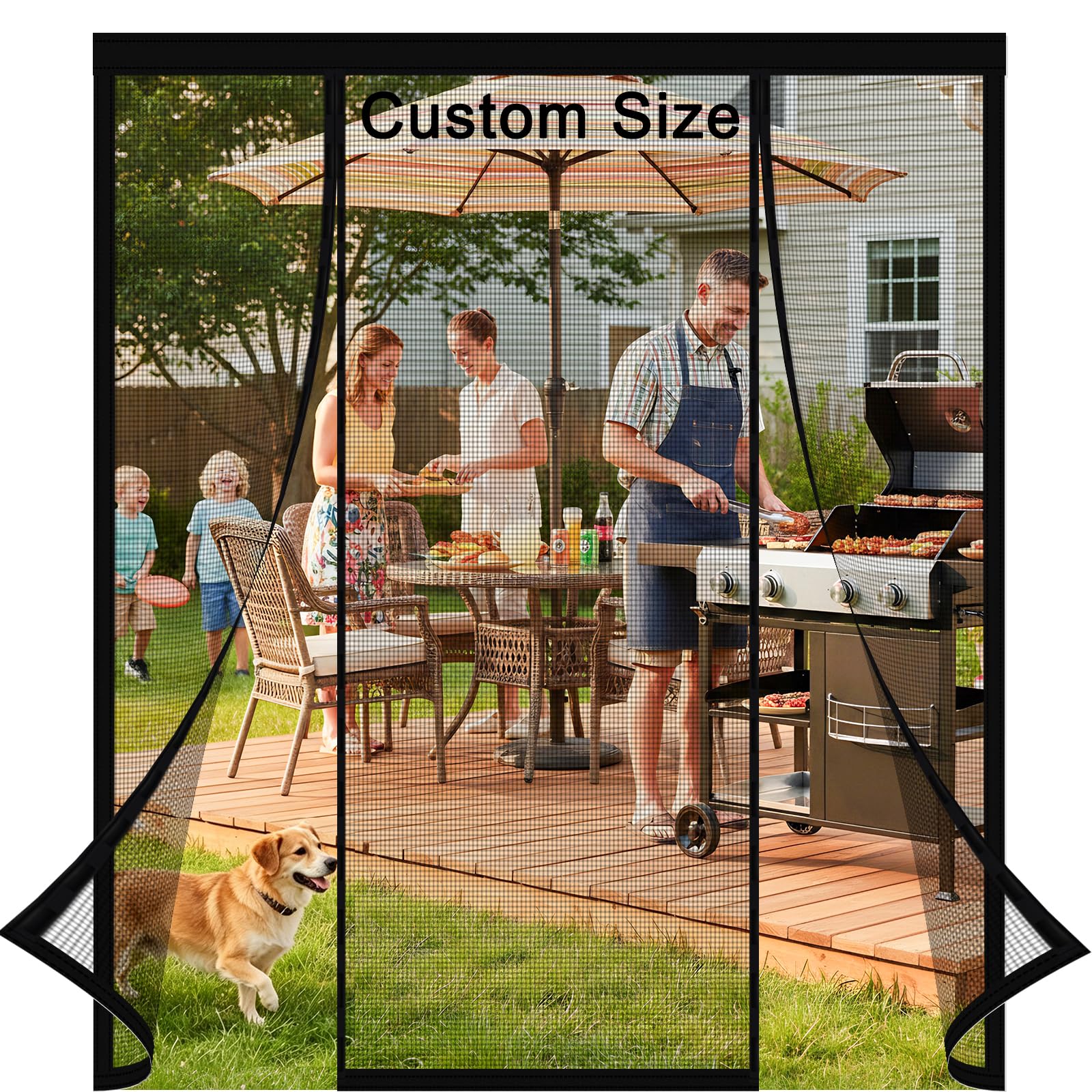 Magnetic Fly Screen Door Curtain – Made to Measure for Your Door Frame – Fly Screens for Double Patio Doors,Magnetic Bug Mesh Curtain with Powerful Magnets, Fly Nets for Doors Without Drilling — image 1