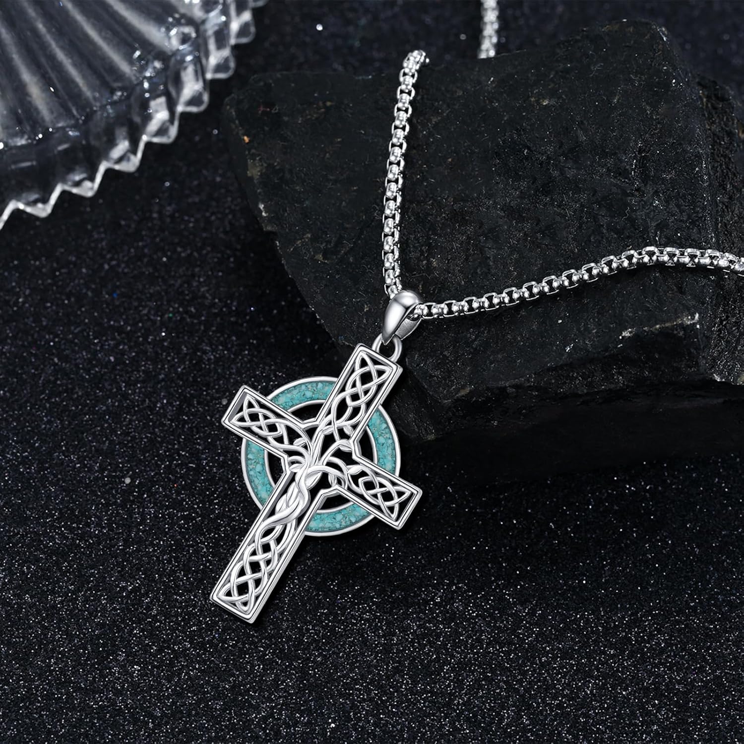 Cross Necklace 925 Sterling Silver Cross Religious Pendant Jewelry Gifts for Women Men - Image 3