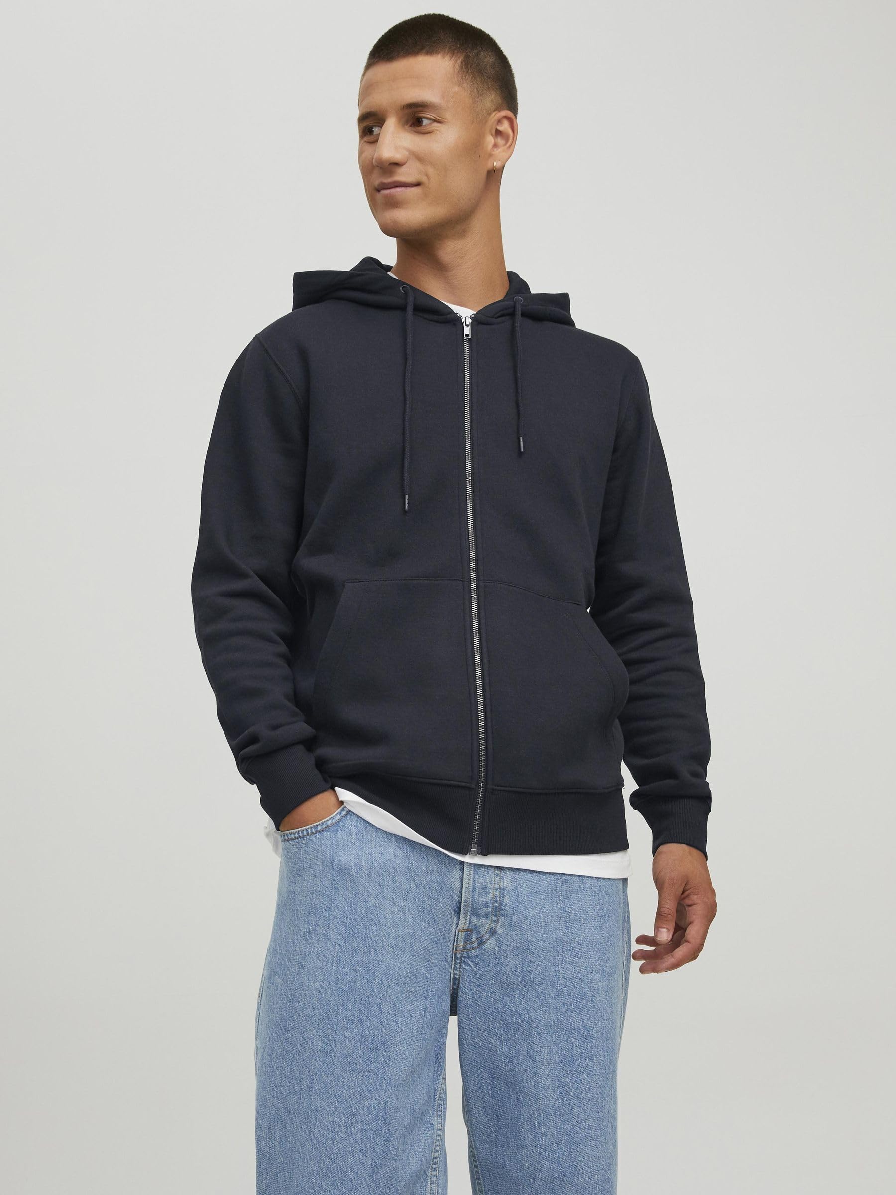 JACK & JONES Zip Hoodie Plain Zip Hoodie