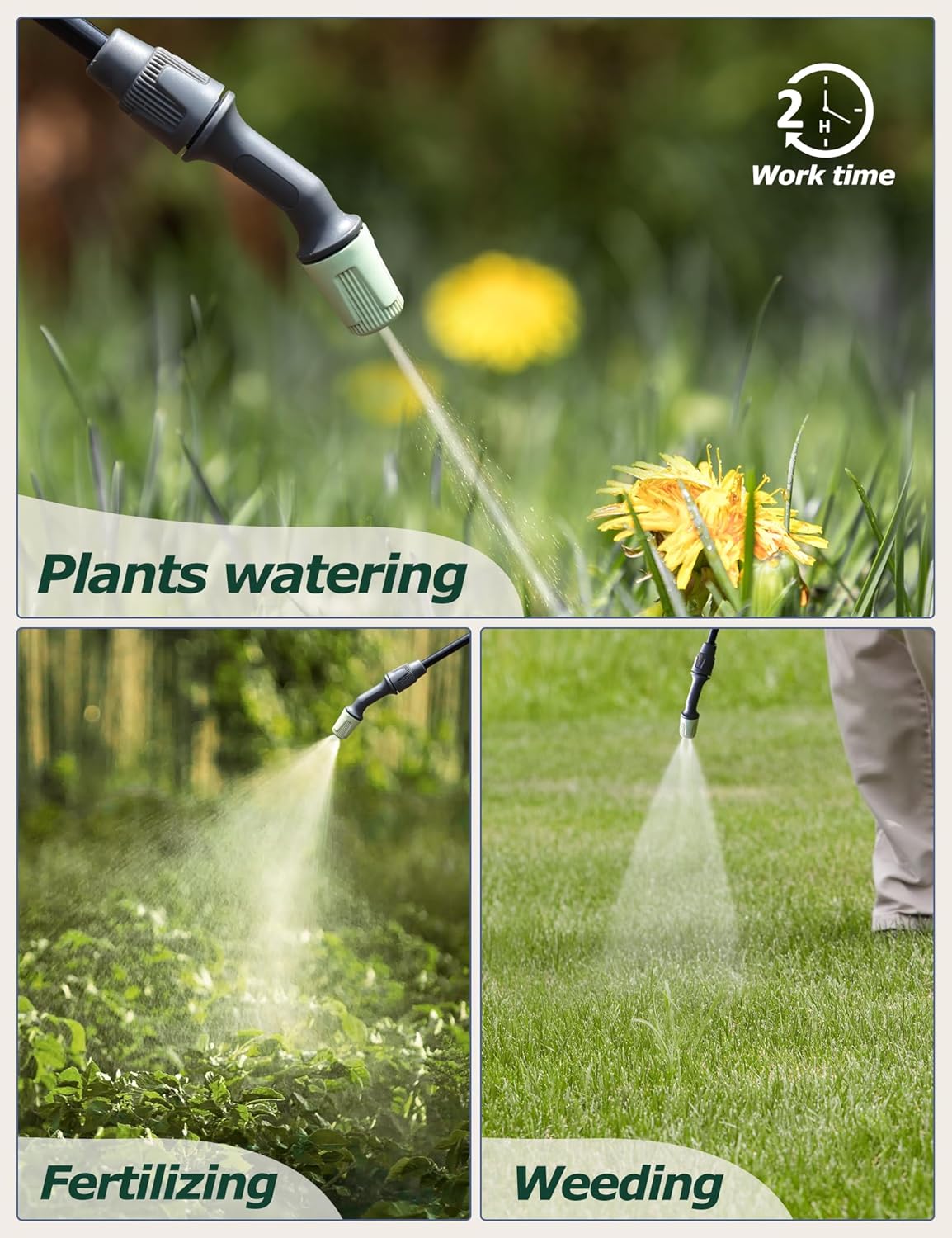 innhom Garden Sprayer Battery Powered Sprayer Electric Sprayers in Lawn and Garden with Adjustable Nozzle, 1.35 Gallon/5 L - Image 6