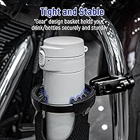 Vista 3 de LEXIN C3 Portavasos para Motocicleta para Harley Davidson, Soporte para Bebidas con Montaje de Bola Giratoria de 360°, Abrazadera de Aluminio