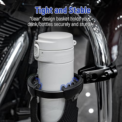 Miniatura 3 de LEXIN C3 Portavasos para Motocicleta para Harley Davidson, Soporte para Bebidas con Montaje de Bola Giratoria de 360°, Abrazadera de Aluminio