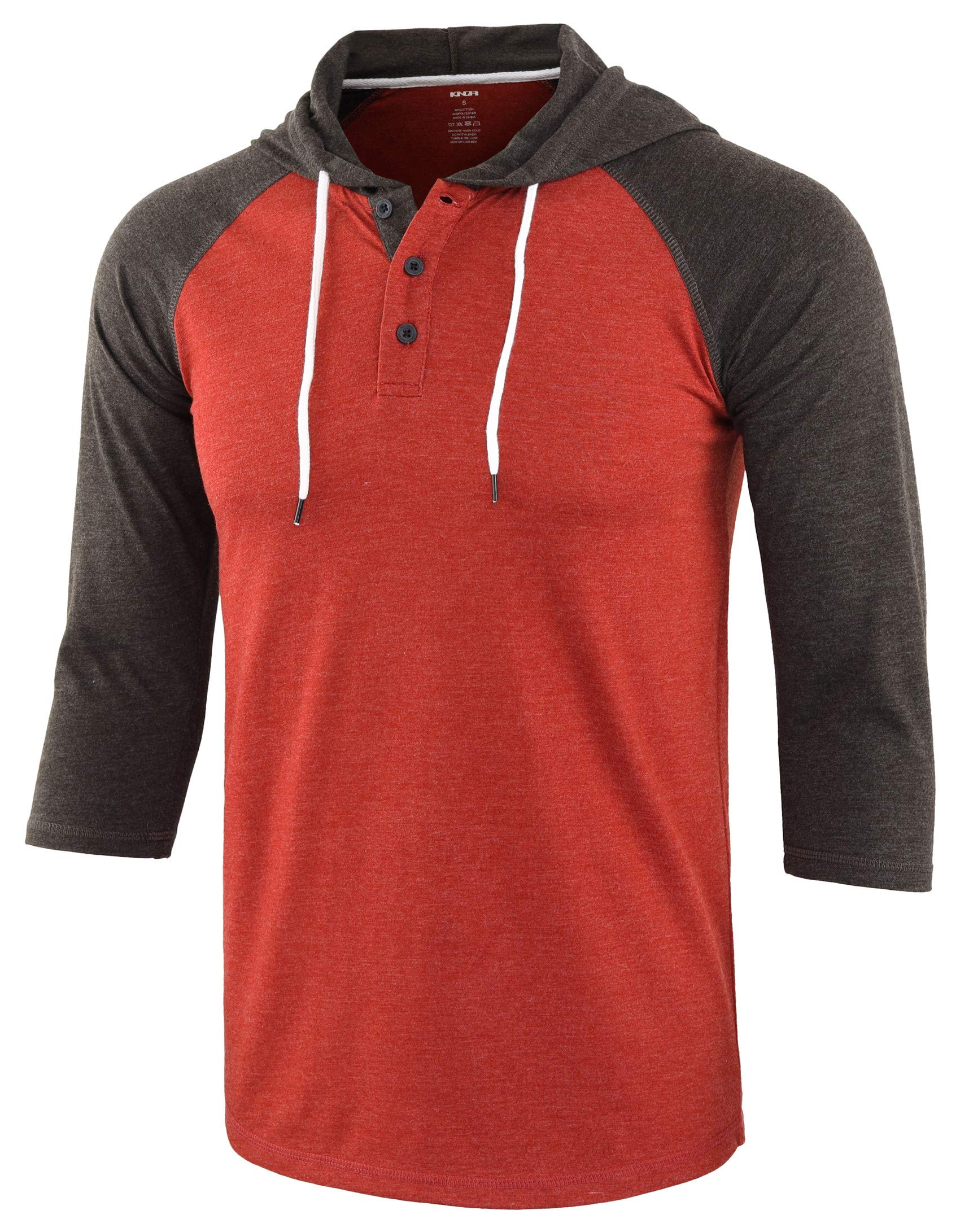 Vintage Active Sports Running Baseball Henley Hoodie T Shirts for Men