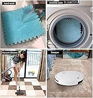 Vista 6 de Azulejos de alfombra entrelazados de 12 x 12 pulgadas, 10 tapetes de espuma EVA, alfombras de felpa suave y esponjosa, tapete de juego