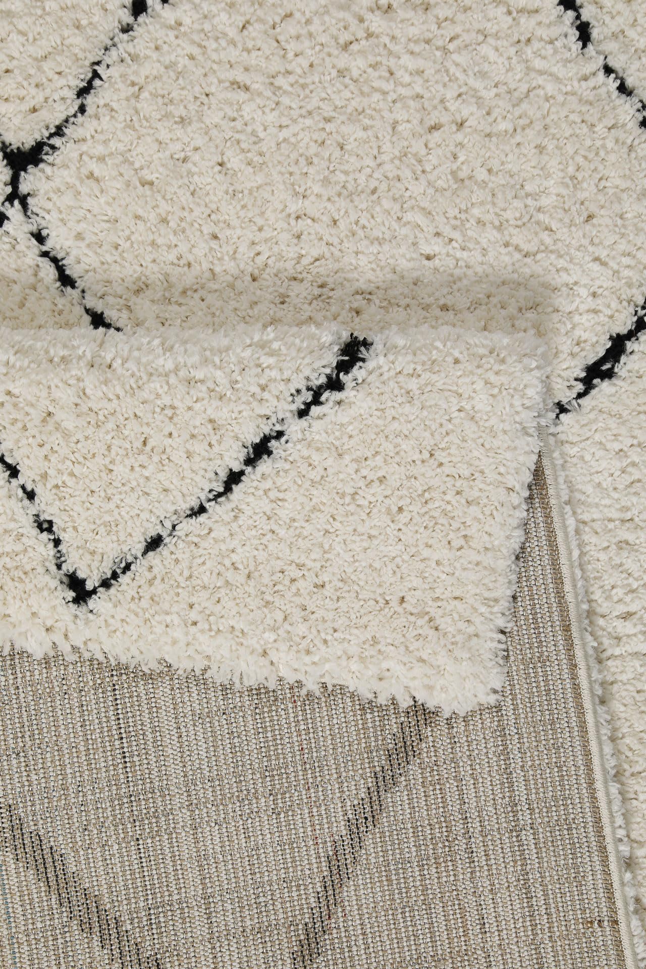 Wecon Home, Alfombra moderna de pelo largo – estilo bereber para salón, pasillo, dormitorio, estudio Two (120 x 170 cm, crema beige)