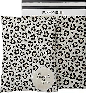 PAKABOO Poly Mailer Shipping Bags 10x13 Inch, 100 Pack, Non-Padded Envelopes with Tamper Proof Self-Seal, Cheetah Print Packaging