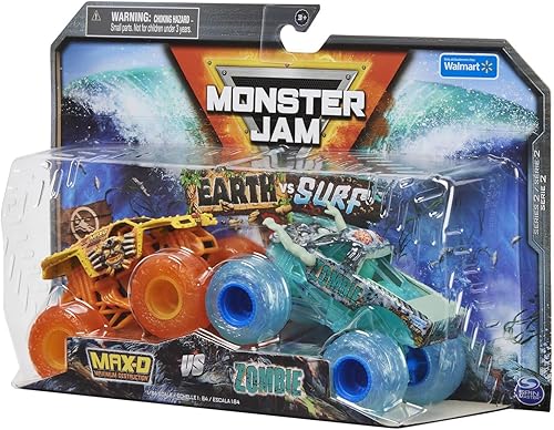 Miniatura 5 de Monster Jam 2 unidades de la serie Earth vs Surf 2022 Max-D Earth vs Zombie Surf