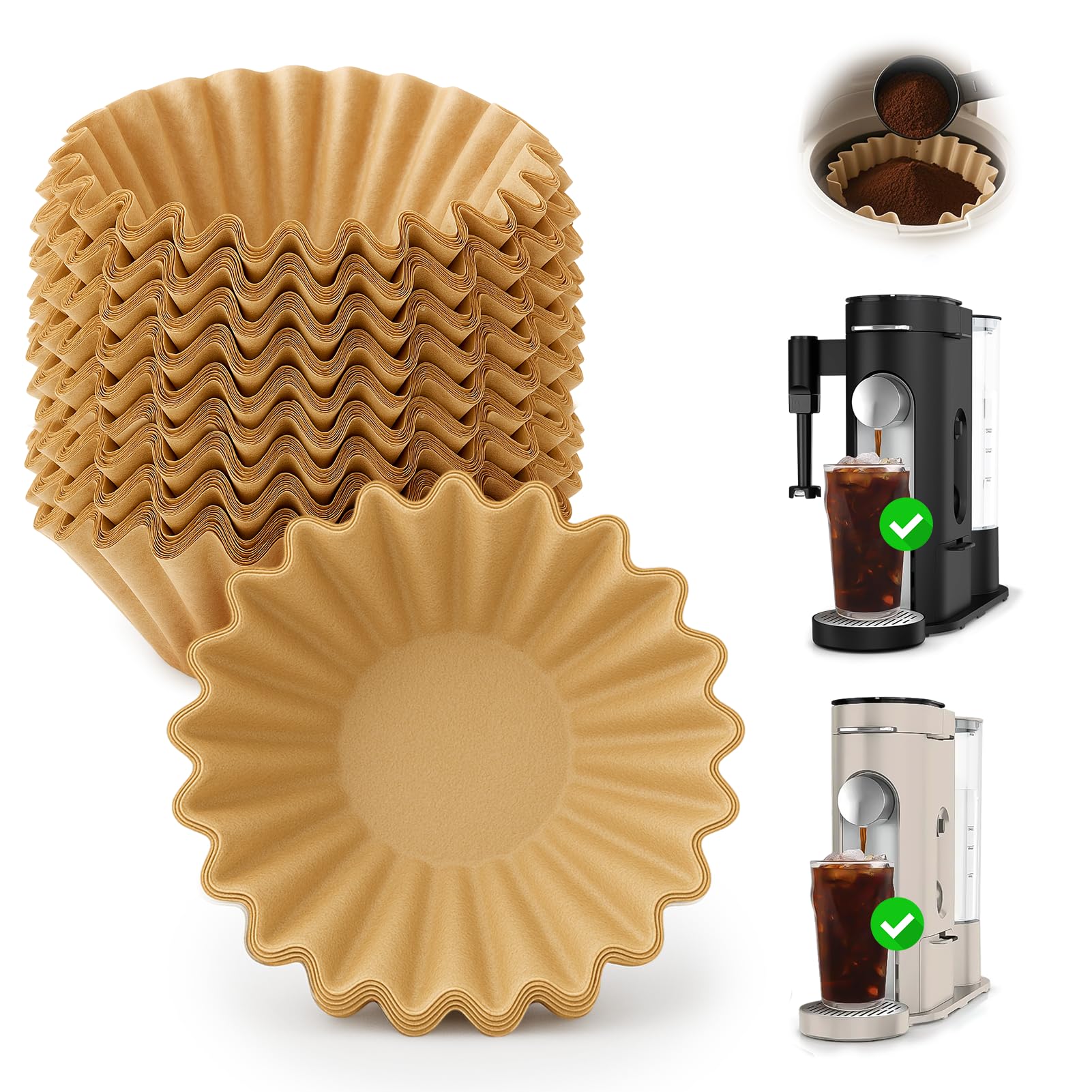 Coffee Filters Disposable 120 Count Paper Filters Compatible with Ninja