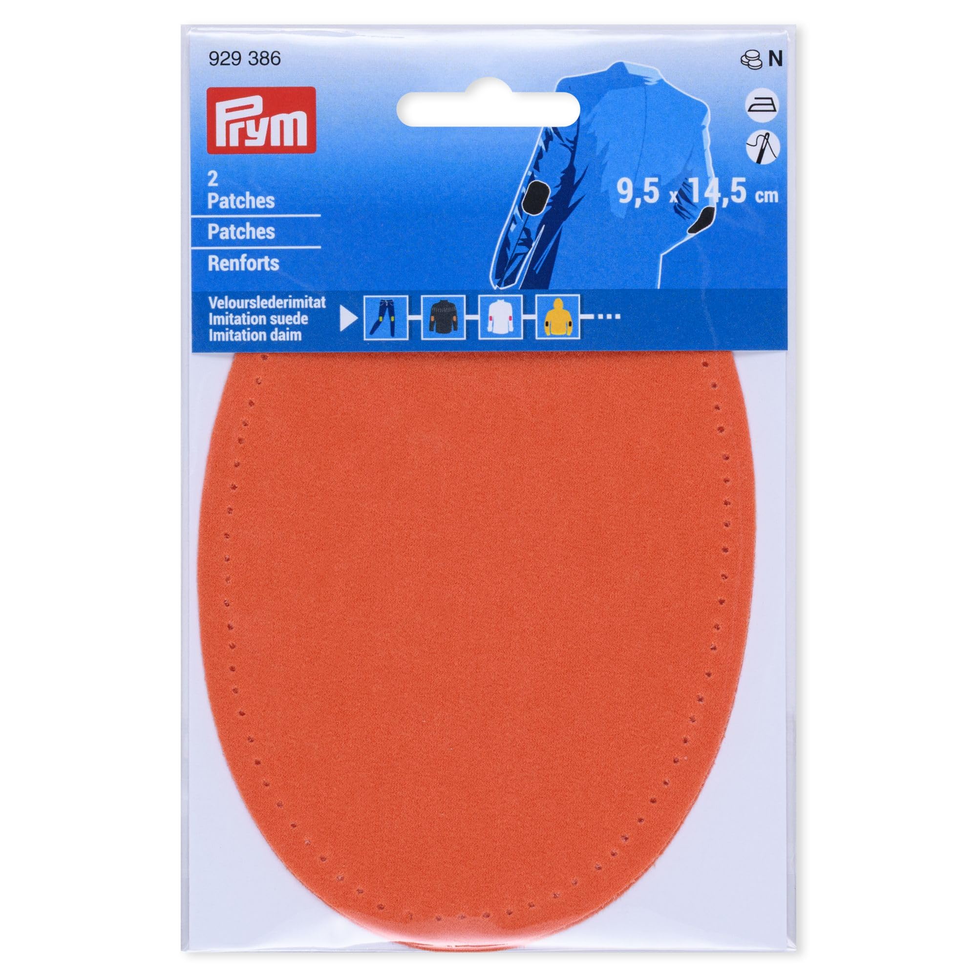 Prym 929386 Iron-On Faux Suede Patches 9.5 x 14.5 cm Peach