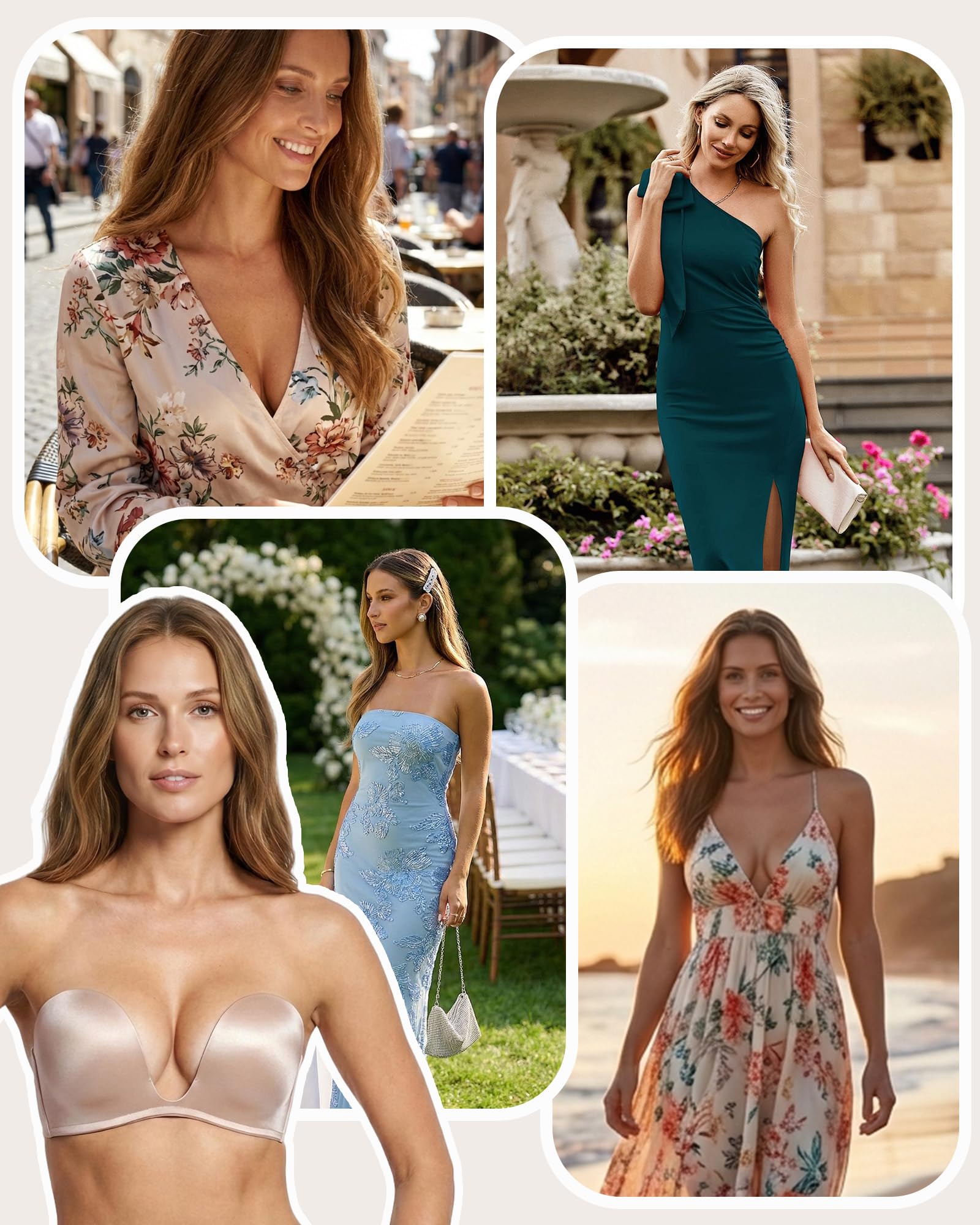 DotVol Soutien-Gorge pour Femme sans Bretelles Push Up u sans Bretelles rembourré sans Dos