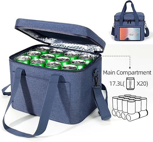 Miniatura 4 de Aprikostein Bolsa enfriadora plegable mediana de 17 litros con aislamiento para viajes, bolsas de almuerzo pequeñas de trabajo para hombres y