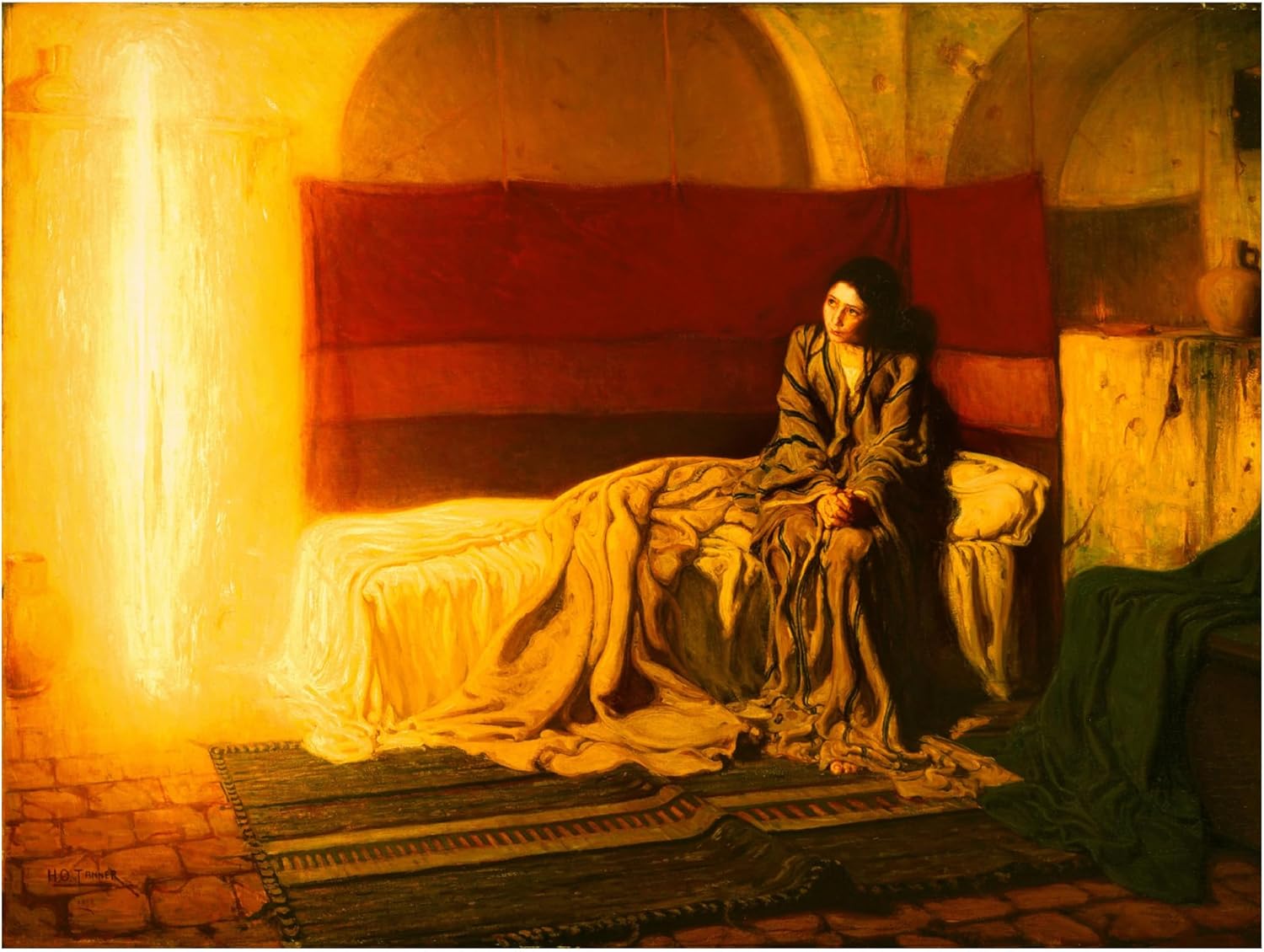 Wrapped Canvas Wall Art - Henry Ossawa Tanner 'The Annunciation' Wall Art for Living Room, Bedroom, or Office Décor - 18x24