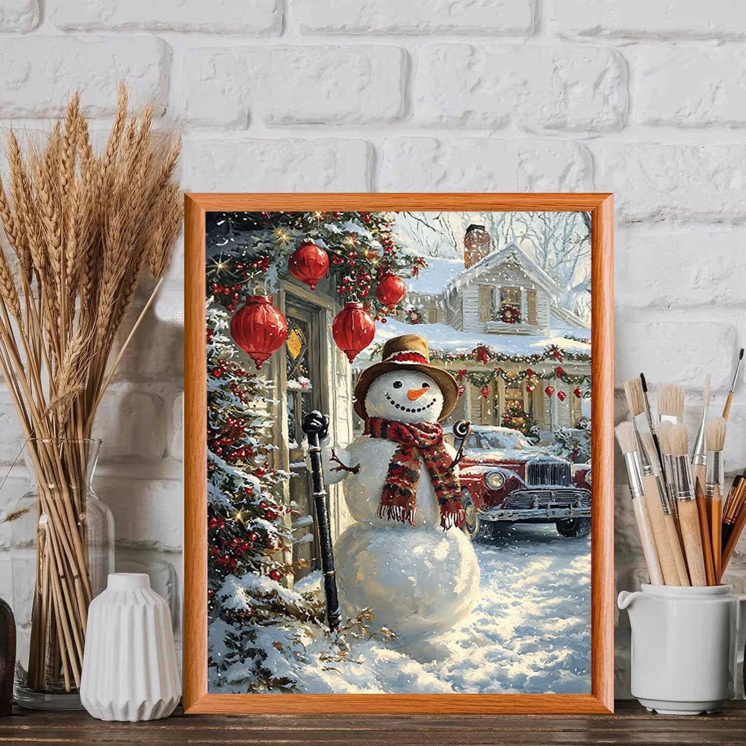 Pupazzo di neve di Natale Dipingere con i Numeri per Adulti, 70x90cm a-880
